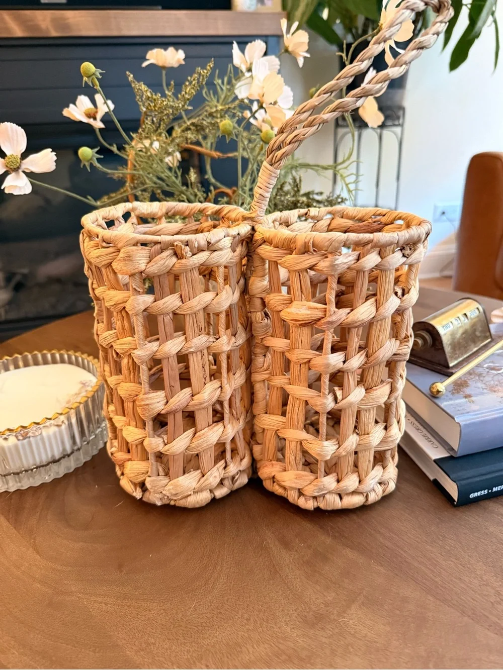 Woven Double Wine Holder Basket